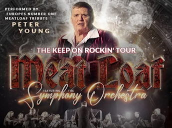 A picture of Peter Young as Meat Loaf and a Symphonic Orchestra.