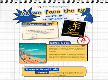 A poster of a notebook with notes about a holiday in Blackpool.