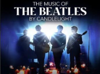 A picture of four men singing among candlelights.