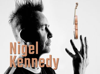 A picture of Nigel Kennedy and a violin