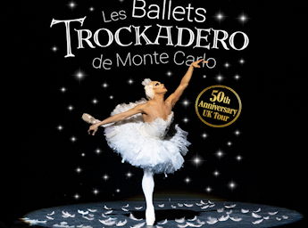 A picture of a man dressed as a ballerina and dancing 