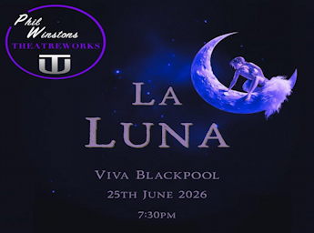 A picture of a young man  on a moon crescent.