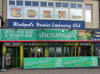 Front of the Shenanigans irish bar