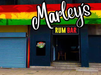Front of the Marley's Rum Bar.