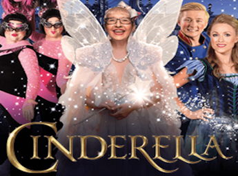 A picture of the cast with Su Pollard as the fairy godmother. 