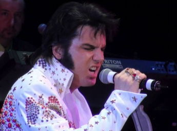 A picture of Chris Connor as Elvis.