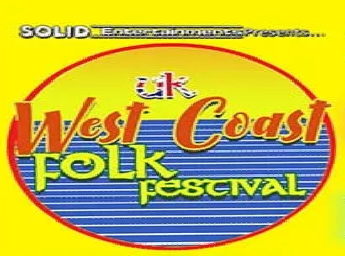 A yellow poster with a drawing of bluw water and the title of the show in  red and yellow.